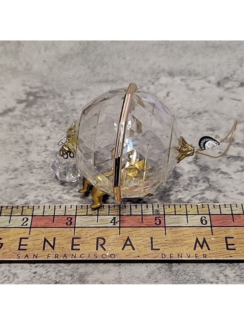 Vintage Cherub and plastic crystal ornament - Picture 7 of 9